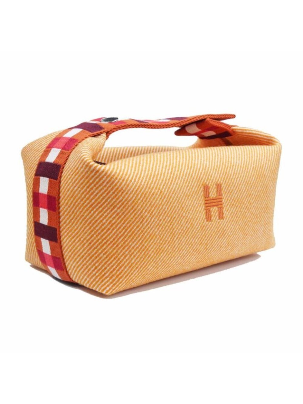 Hermes Brid A Black PM Au-carre Handbag Pouch Faube Orange - Picture 2 of 9